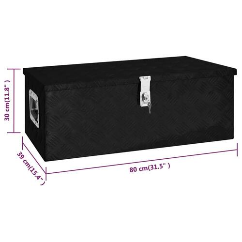 Opbevaringskasse 80x39x30 cm aluminium sort