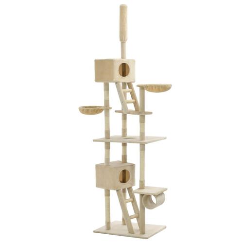 Kradsetræ til katte med sisal-kradsestolper 230-260 cm beige