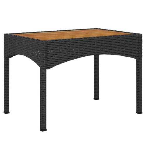 Havestole med lænefunktion 2 stk. med bord polyrattan sort