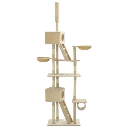 Kradsetræ til katte med sisal-kradsestolper 230-260 cm beige
