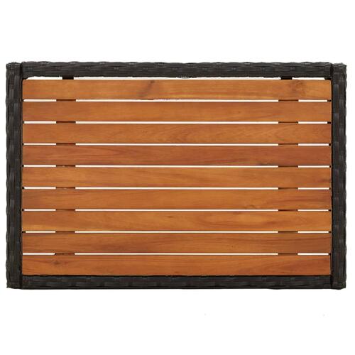 Havestole med lænefunktion 2 stk. med bord polyrattan sort