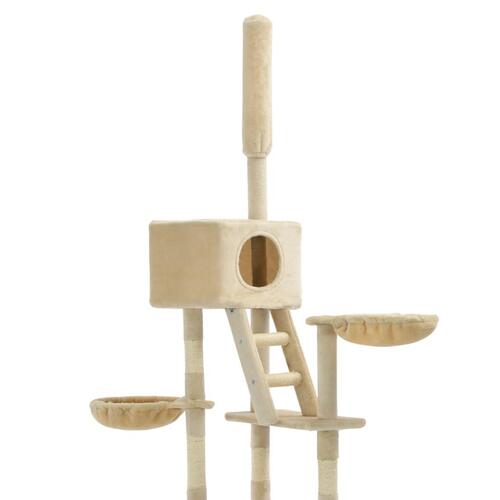 Kradsetræ til katte med sisal-kradsestolper 230-260 cm beige