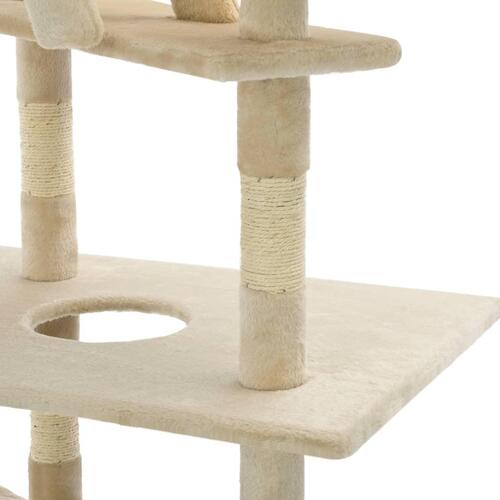 Kradsetræ til katte med sisal-kradsestolper 230-260 cm beige