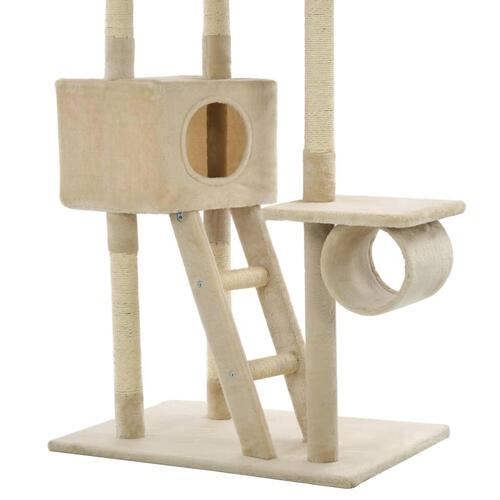 Kradsetræ til katte med sisal-kradsestolper 230-260 cm beige