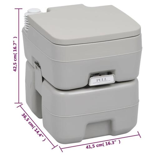 Transportabelt campingtoilet og vandbeholder
