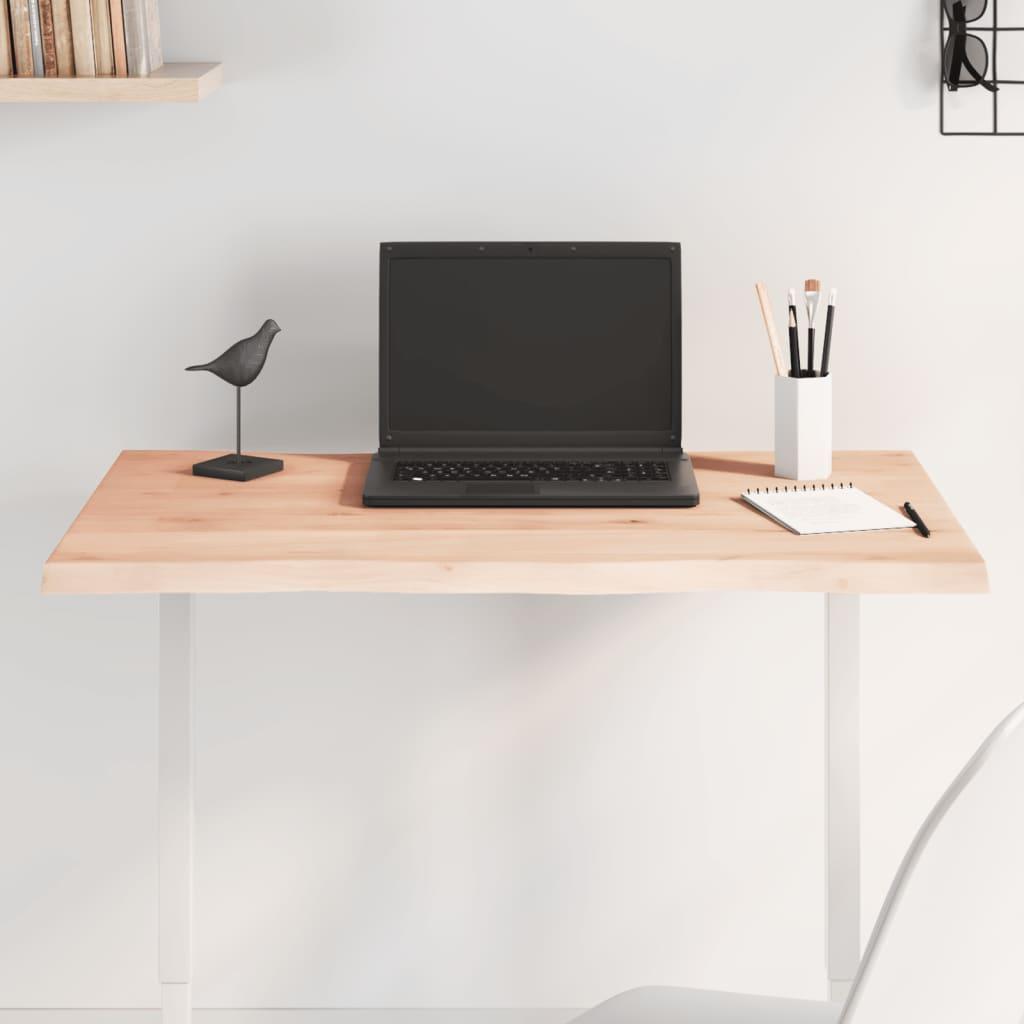 bordplade 80x60x2 cm naturlig kant ubehandlet massivt egetræ