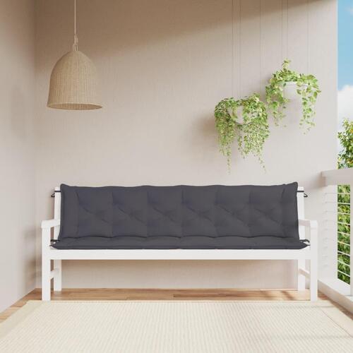 Hynder til havebænk 2 stk. 200x50x7 cm oxfordstof antracitgrå