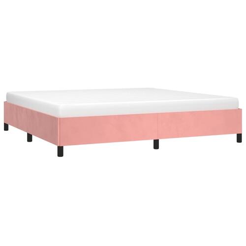 Sengeramme 200x200 cm fløjl pink