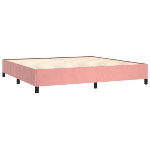 Sengeramme 200x200 cm fløjl pink