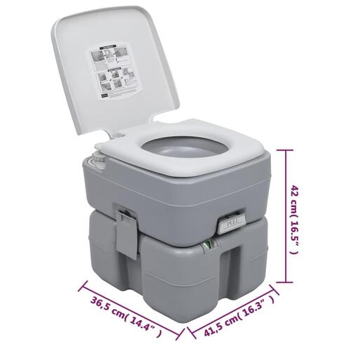 Transportabelt campingtoilet og vandbeholder