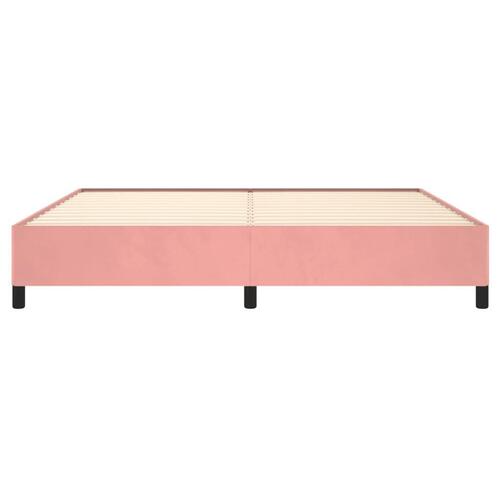 Sengeramme 200x200 cm fløjl pink