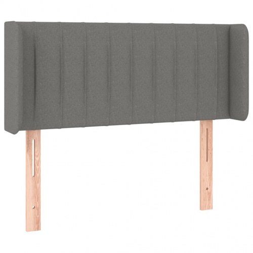 Sengegavl med LED-lys - 103×16×78/88 cm, stof, mørkegrå