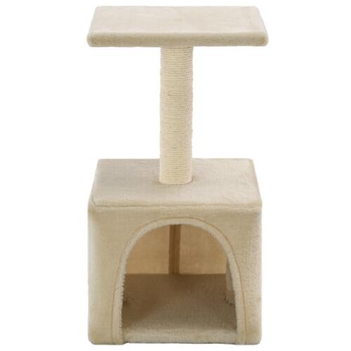 Kradsetræ til katte med sisal-kradsestolper 55 cm beige