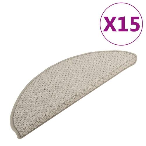 Trappemåtter 15 stk. 65x21x4 cm lysegrå