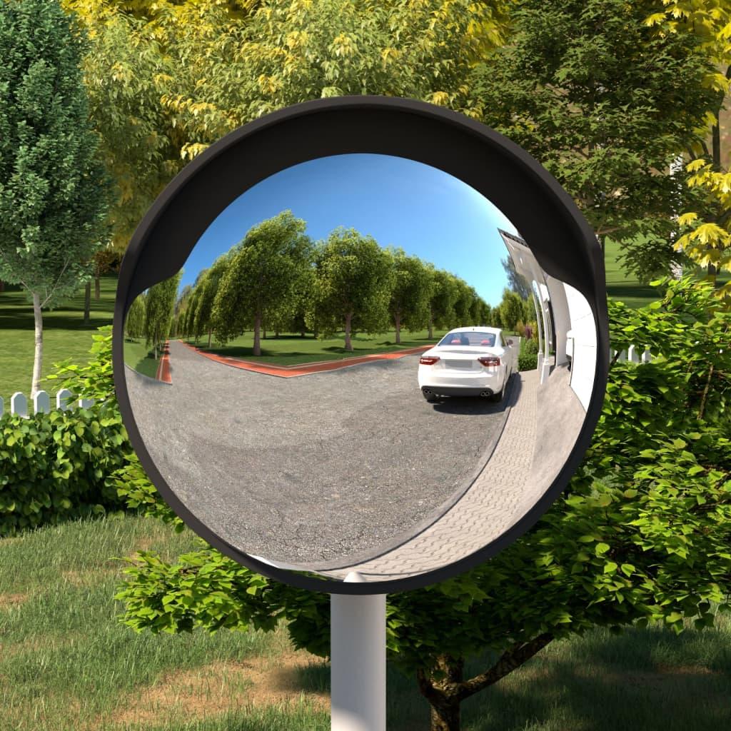 Udendørs konveks trafikspejl Ø45 cm polycarbonat sort