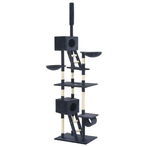 Kradsetræ til katte med sisal-kradsestolper 230-260 cm mørkeblå