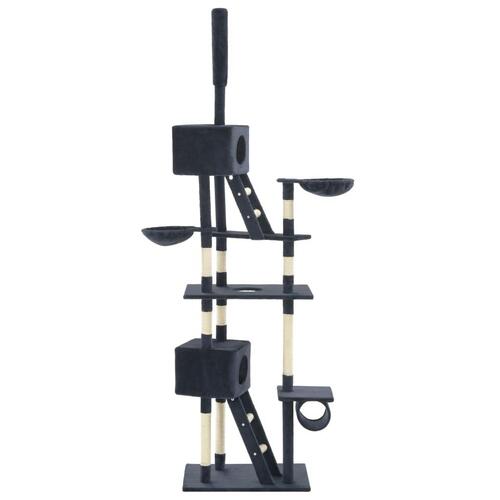 Kradsetræ til katte med sisal-kradsestolper 230-260 cm mørkeblå