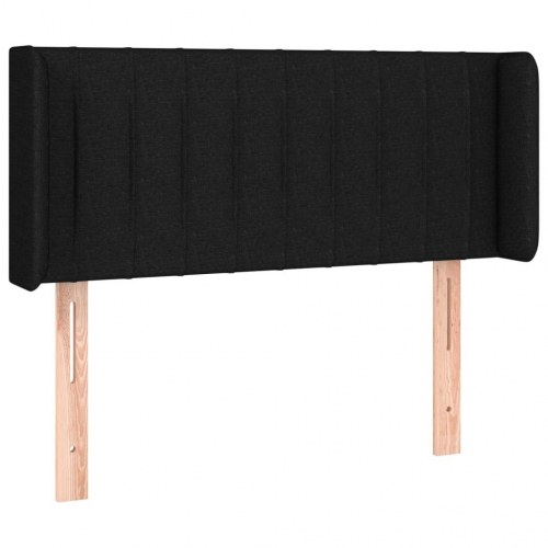 Sengegavl med LED-lys 103×16×78/88 cm - stof, sort