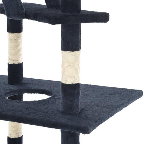 Kradsetræ til katte med sisal-kradsestolper 230-260 cm mørkeblå