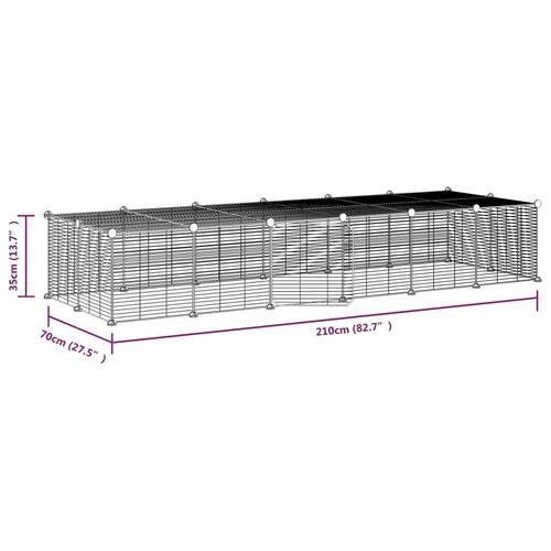 28-panels kæledyrsindhegning med låge 35x35 cm stål sort