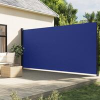 Sidemarkise 200x600 cm sammenrullelig blå