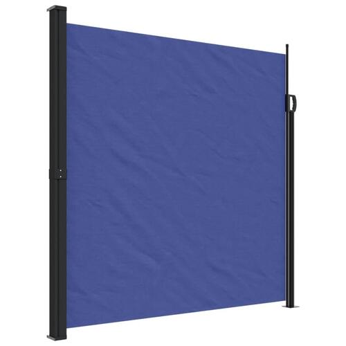 Sidemarkise 200x600 cm sammenrullelig blå