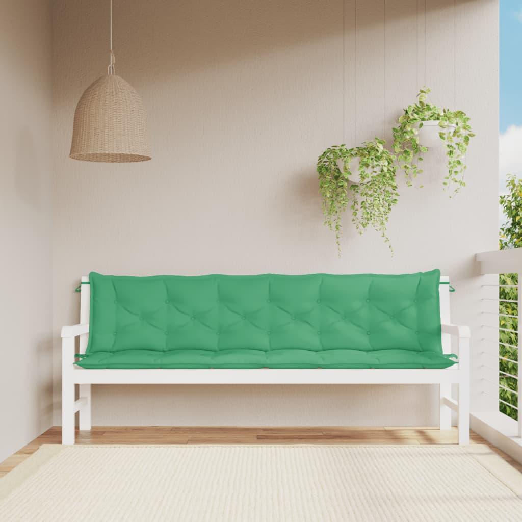 Hynder til havebænk 2 stk. 200x50x7 cm oxfordstof grøn