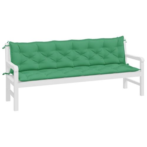 Hynder til havebænk 2 stk. 200x50x7 cm oxfordstof grøn