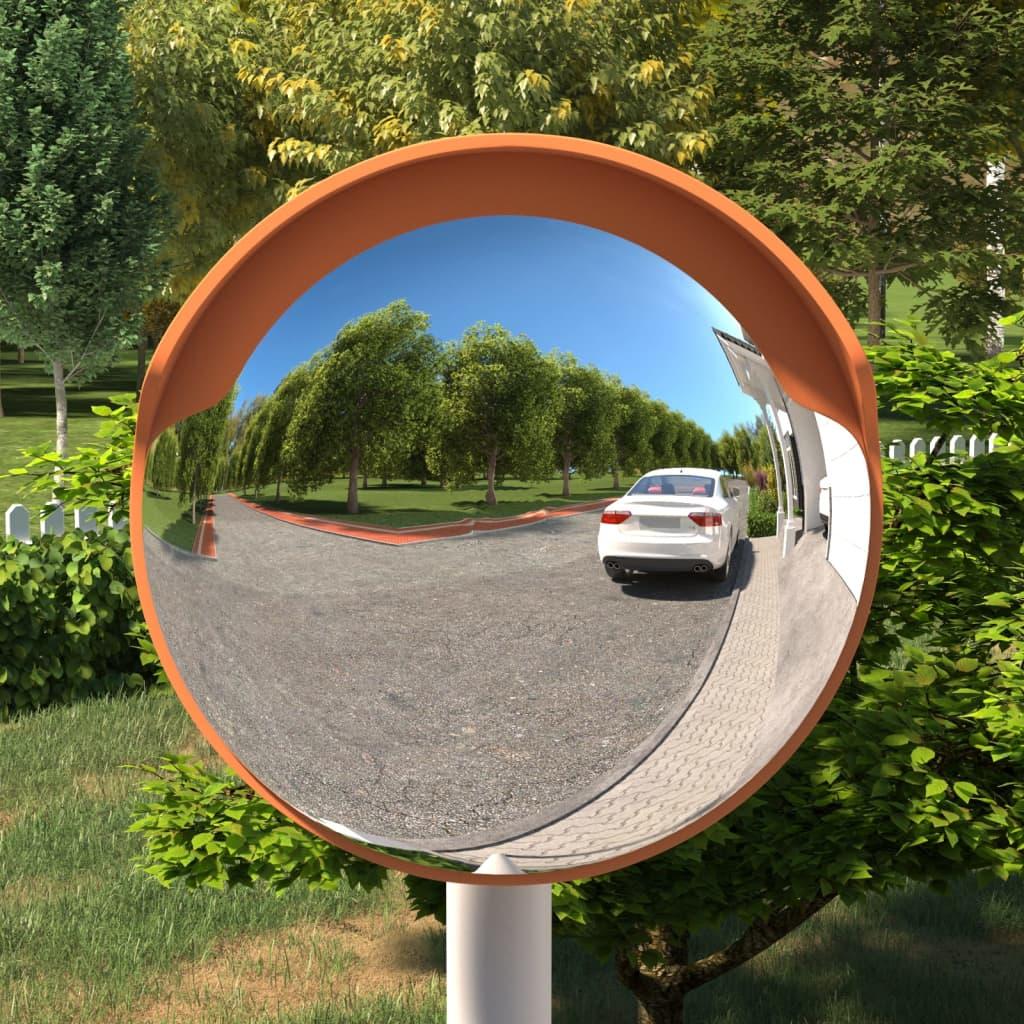 Udendørs konveks trafikspejl Ø30 cm polycarbonat sort