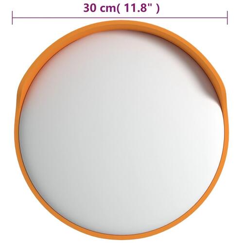 Udendørs konveks trafikspejl Ø30 cm polycarbonat sort
