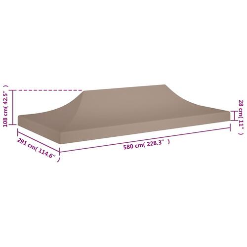Tag til festtelt 6x3 m 270 g/m² gråbrun