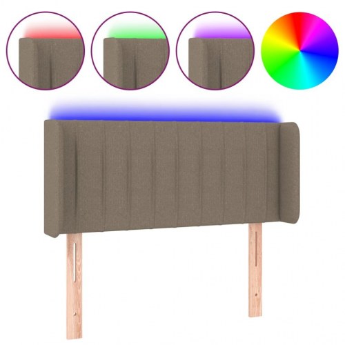 Sengegavl med LED-lys 103x16x78/88 cm - stof gråbrun