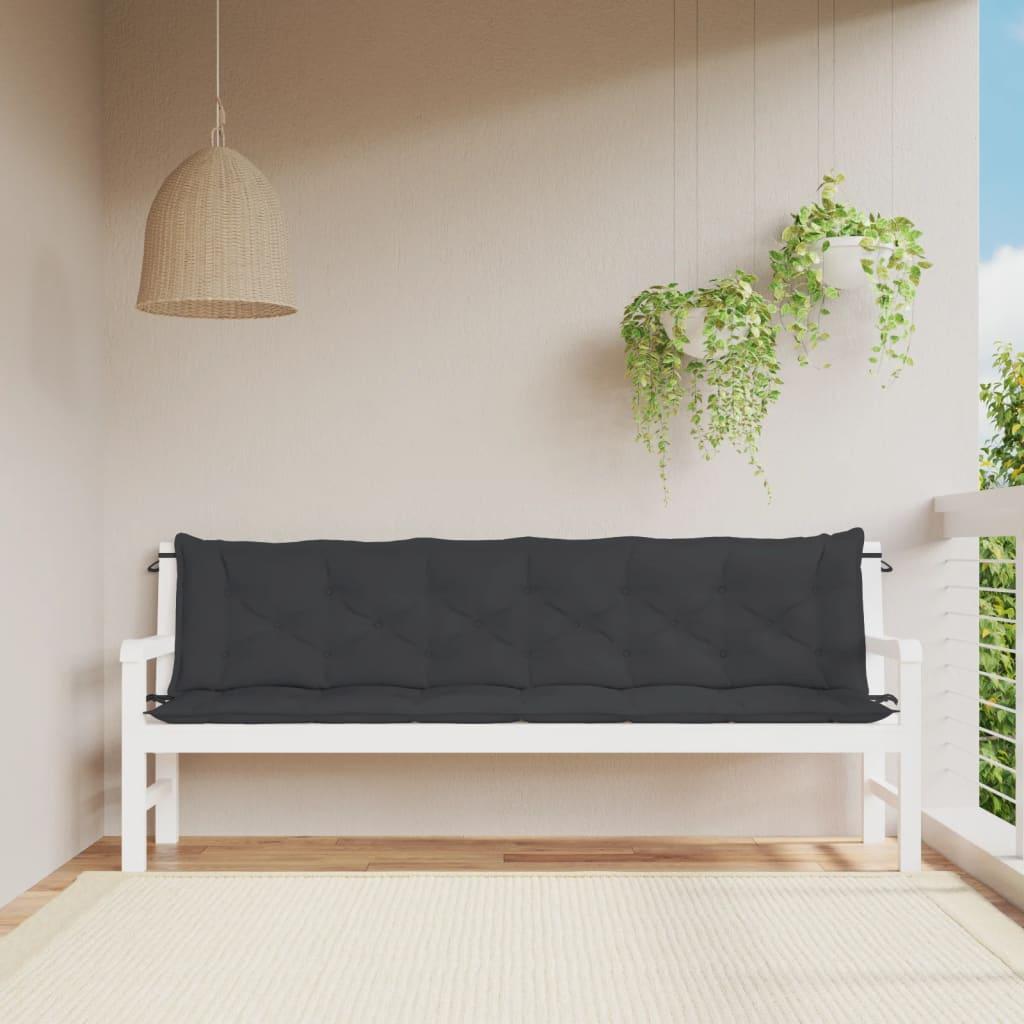 Hynder til havebænk 2 stk. 200x50x7 cm oxfordstof sort
