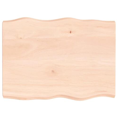 Bordplade 80x60x(2-6)cm naturlig kant ubehandlet massivt træ