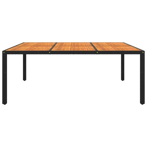 Havebord 200x150x75 cm akacietræ og polyrattan sort
