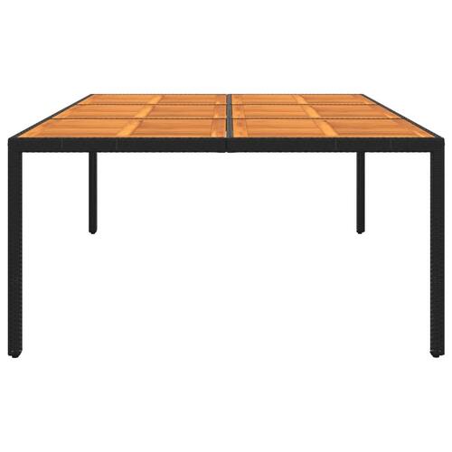 Havebord 200x150x75 cm akacietræ og polyrattan sort