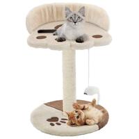 Kradsetræ til katte med sisal-kradsestolper 40 cm beige og brun