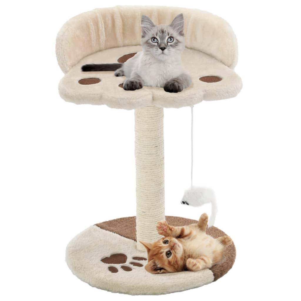 Kradsetræ til katte med sisal-kradsestolper 40 cm beige og brun