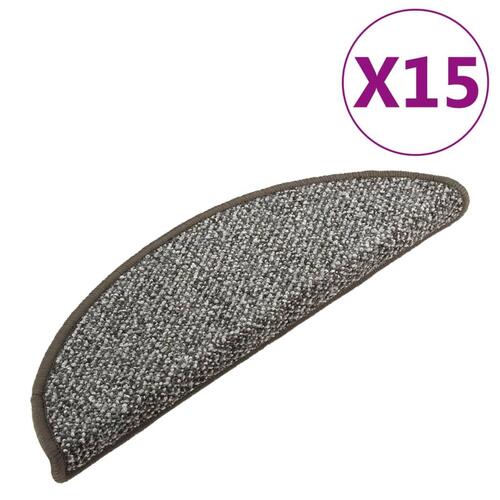 Trappemåtter 15 stk. 56x17x3 cm Antracitgrå