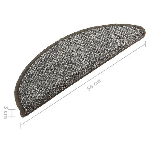 Trappemåtter 15 stk. 56x17x3 cm Antracitgrå