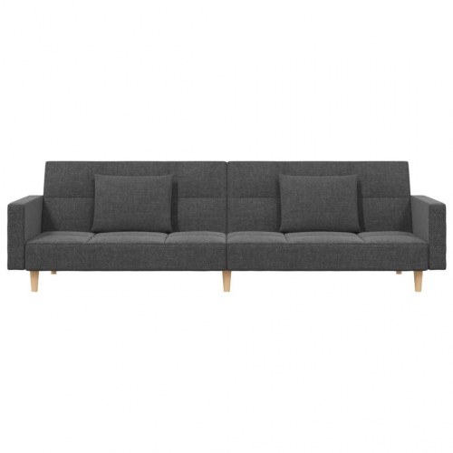 2-personers sovesofa med 2 puder stof lysegrå