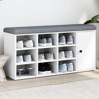 Skobænk 102x32x50 cm konstrueret træ hvid