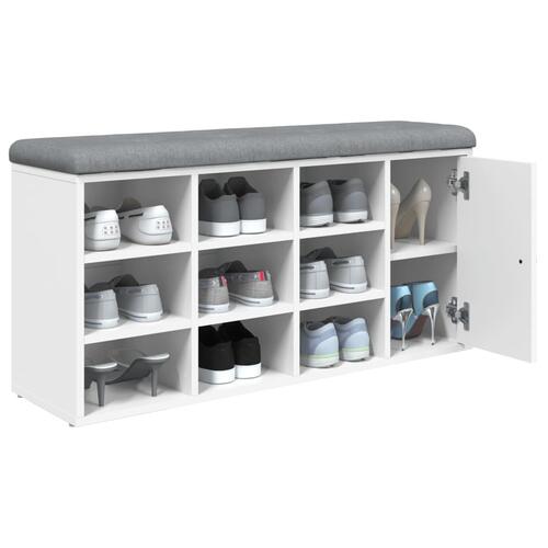 Skobænk 102x32x50 cm konstrueret træ hvid