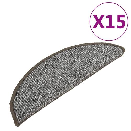 Trappemåtter 15 stk. 56x17x3 cm grå