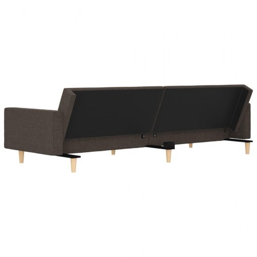 2-personers sovesofa med 2 puder stof brun