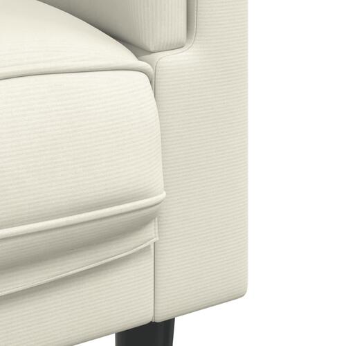 2 personers sofa med puder velour cremefarvet