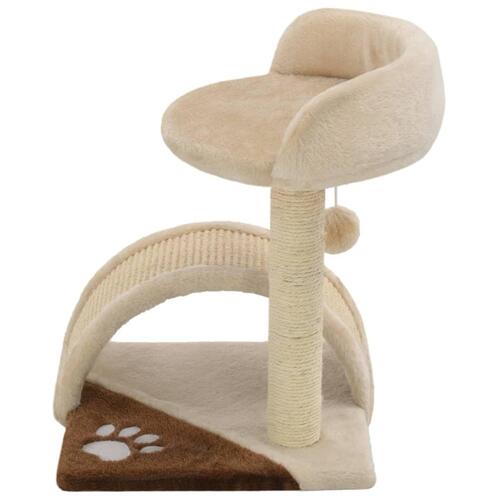 Kradsetræ til katte med sisal-kradsestolper 40 cm beige og brun