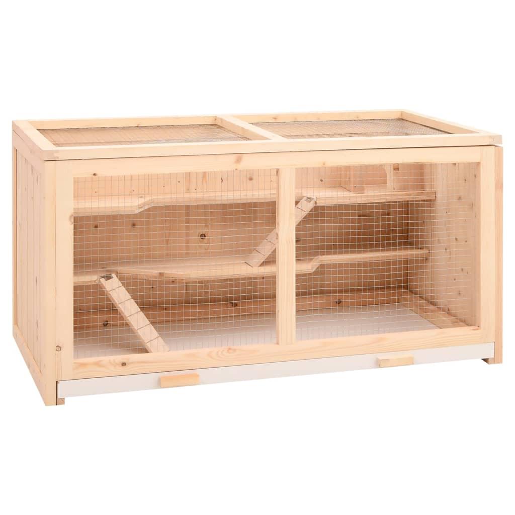 Hamsterbur 89,5x45x45 cm massivt fyrretræ