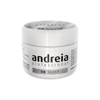 Gel-neglelak Andreia Gel Paint Sølvfarvet Nº 04 4 ml