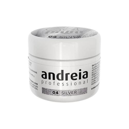 Gel-neglelak Andreia Gel Paint Sølvfarvet Nº 04 4 ml